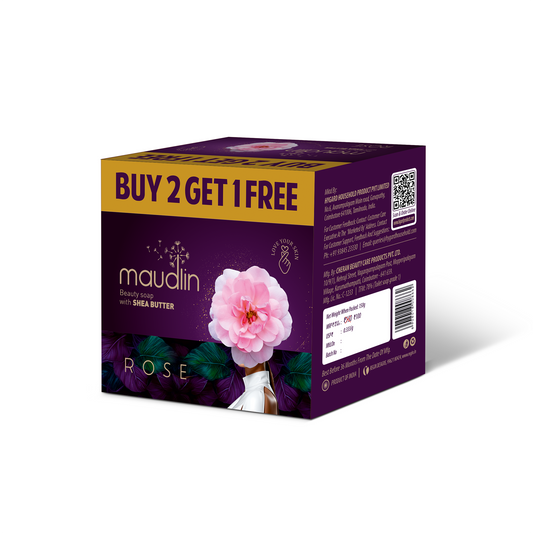 Maudlin Rose Soap | Shea Butter |78% TFM | Buy 2 Get 1 Free (100gm x 3)