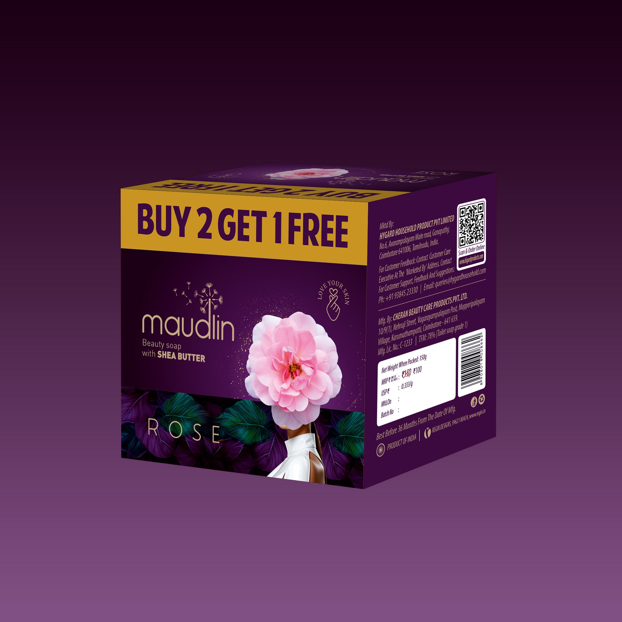 Maudlin Rose Soap with Shea Butter B1 G1 Free