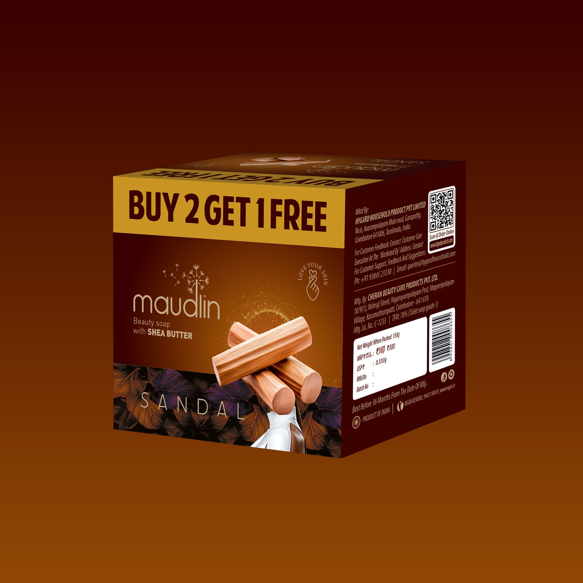 Maudlin Sandal Soap with Shea Butter B1 G1 Free