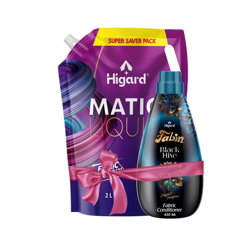 Matic Liquid Detergent – Top Load + Fabin Black Hive Fabric Conditioner 430 ml (Free)