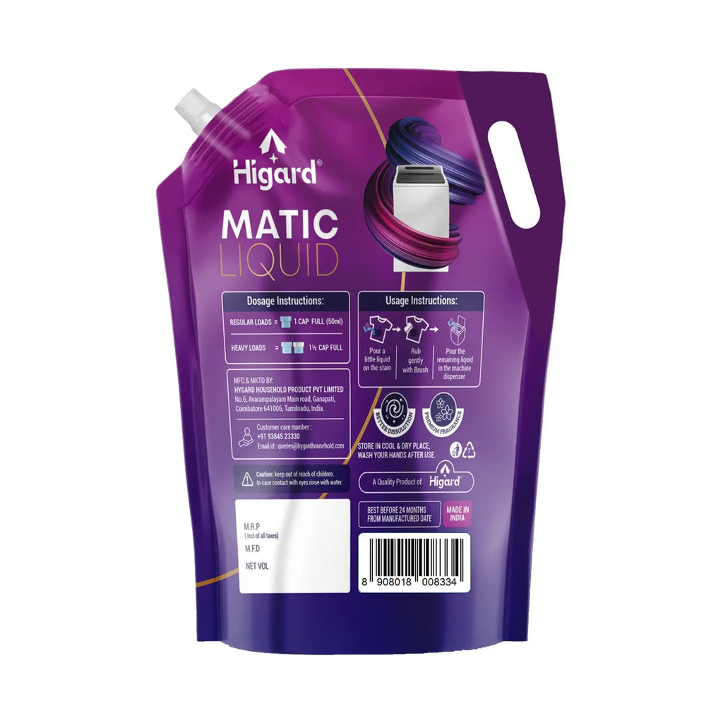 Top Load Matic Liquid Detergent 2L | Super Sever Pack Higard