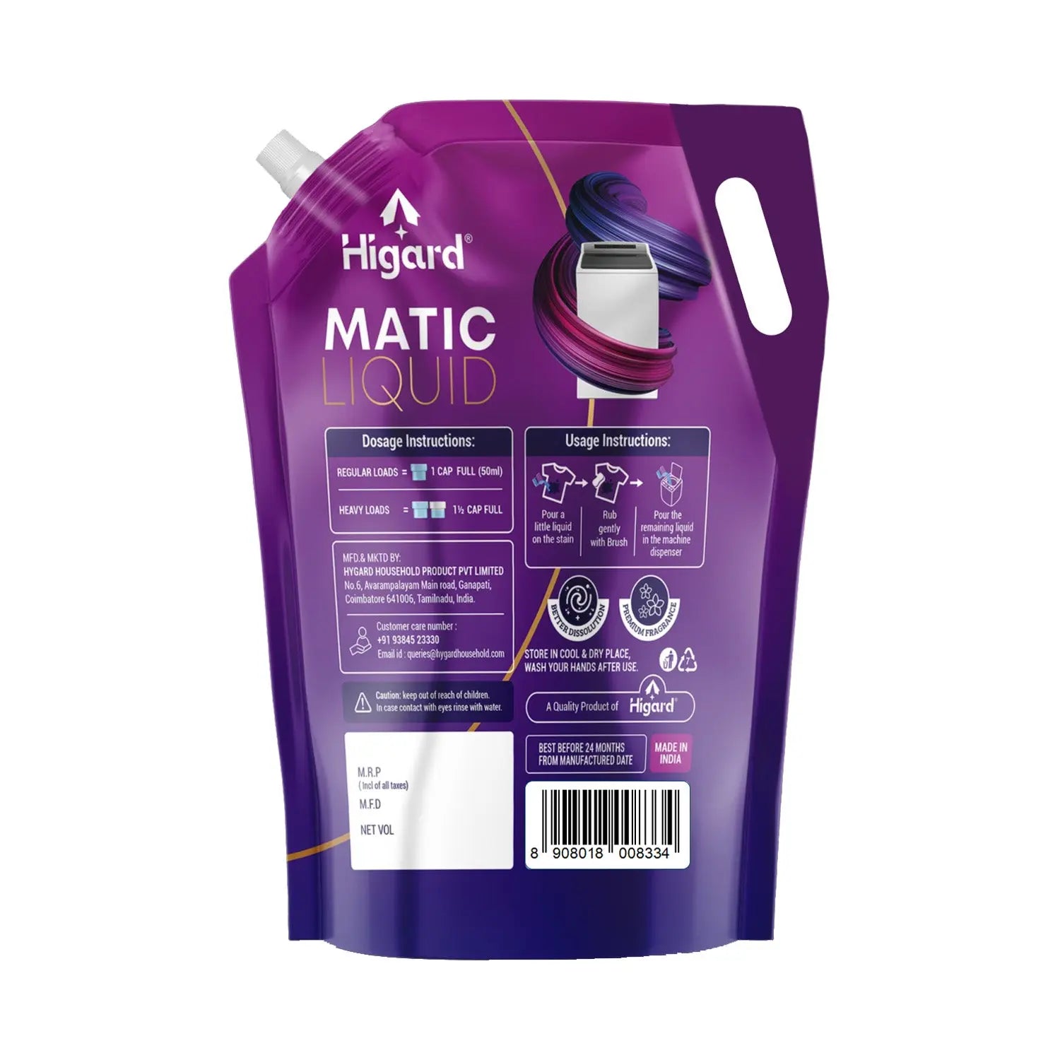 Top Load Matic Liquid Detergent 2L | Super Sever Pack Higard